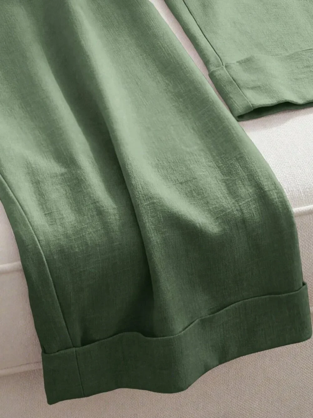 Green Casual Women's Loose Wide Leg Pants